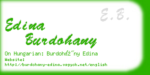 edina burdohany business card